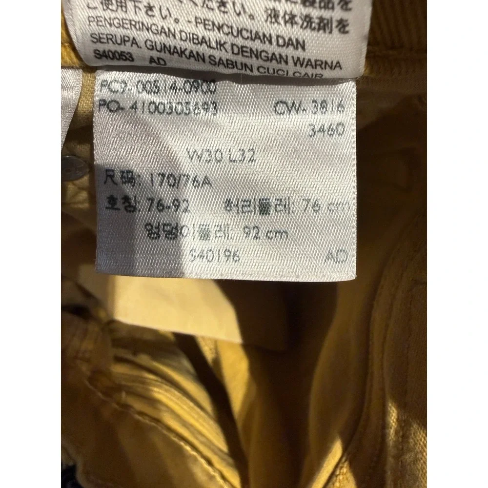 Levis 514 Jeans‎ Mens 30x32 Mustard Yellow Straight Fit Denim Rodeo Ranch Farm
